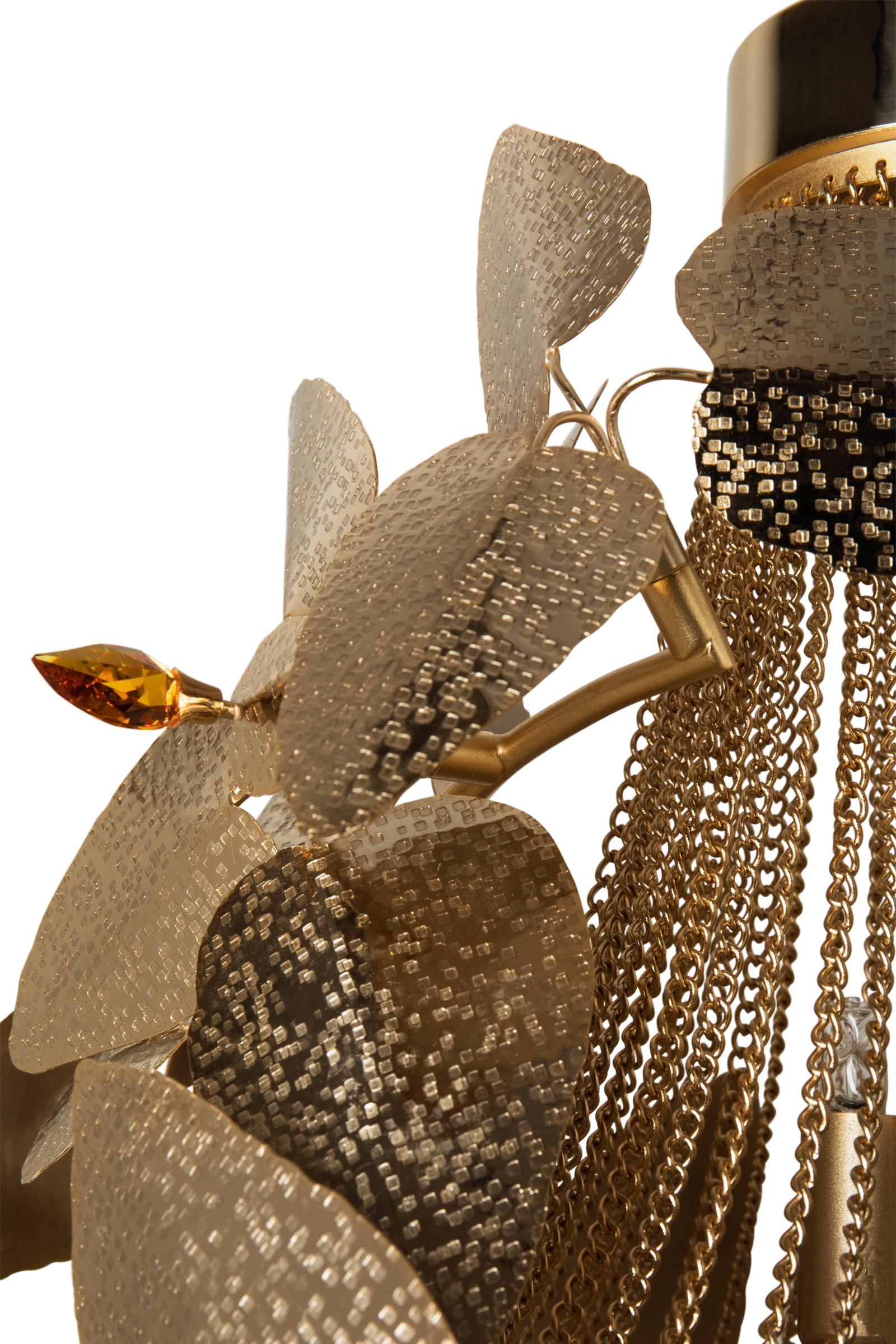 Lámpara de pie Crown Leaves con cristal de Swarovski Portugués en venta