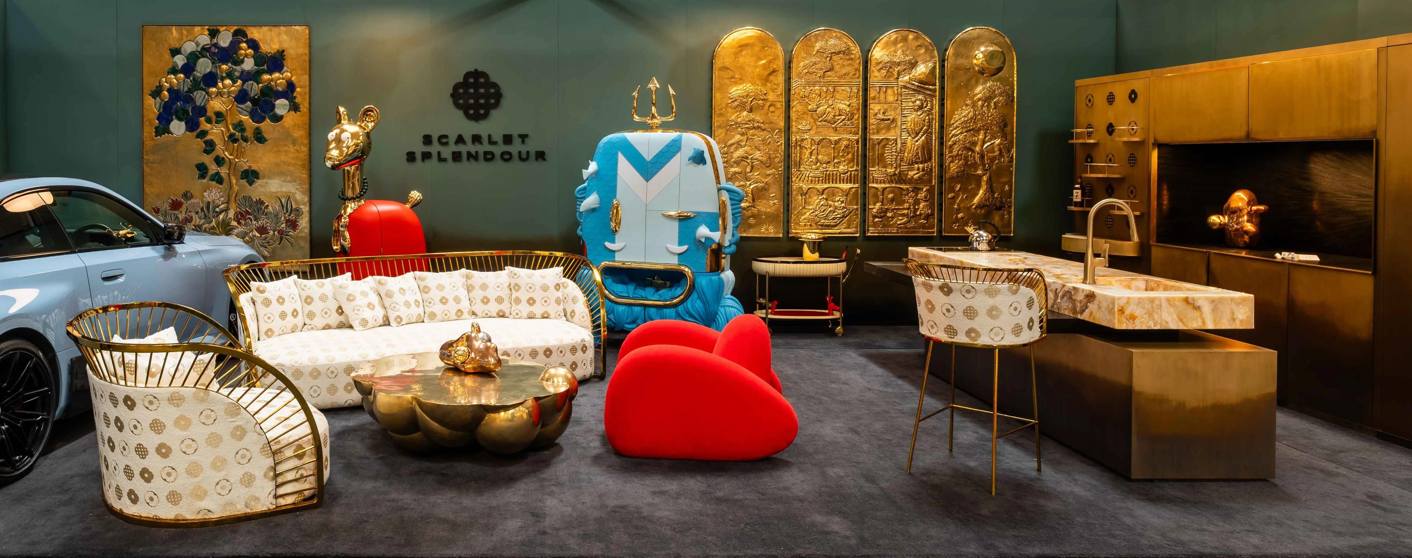The Crown Lounge Chair is a magnificent seat inspired by the radiance of a halo. Clad in our iconic logo pattern in gold and ivory, this seat grabs the spotlight!

Inspired by the timeless symbol of the halo, the CROWN collection by Bellavista and