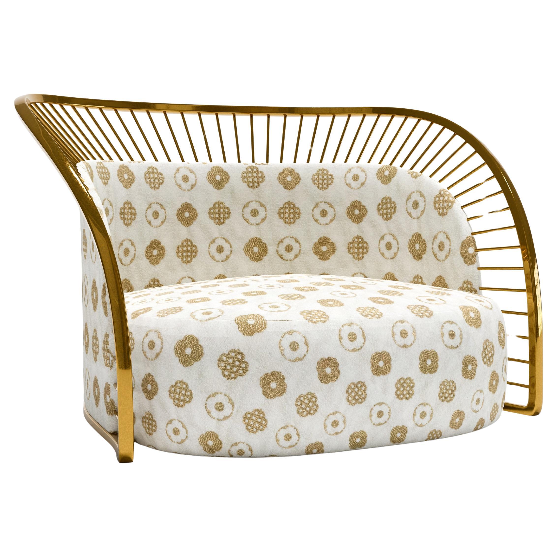 Crown Lounge Chair with Metal Trimmings