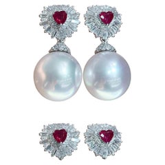 【Crown Radiance】Crown of Heart Aurora South Sea Pearl Convertible Earrings