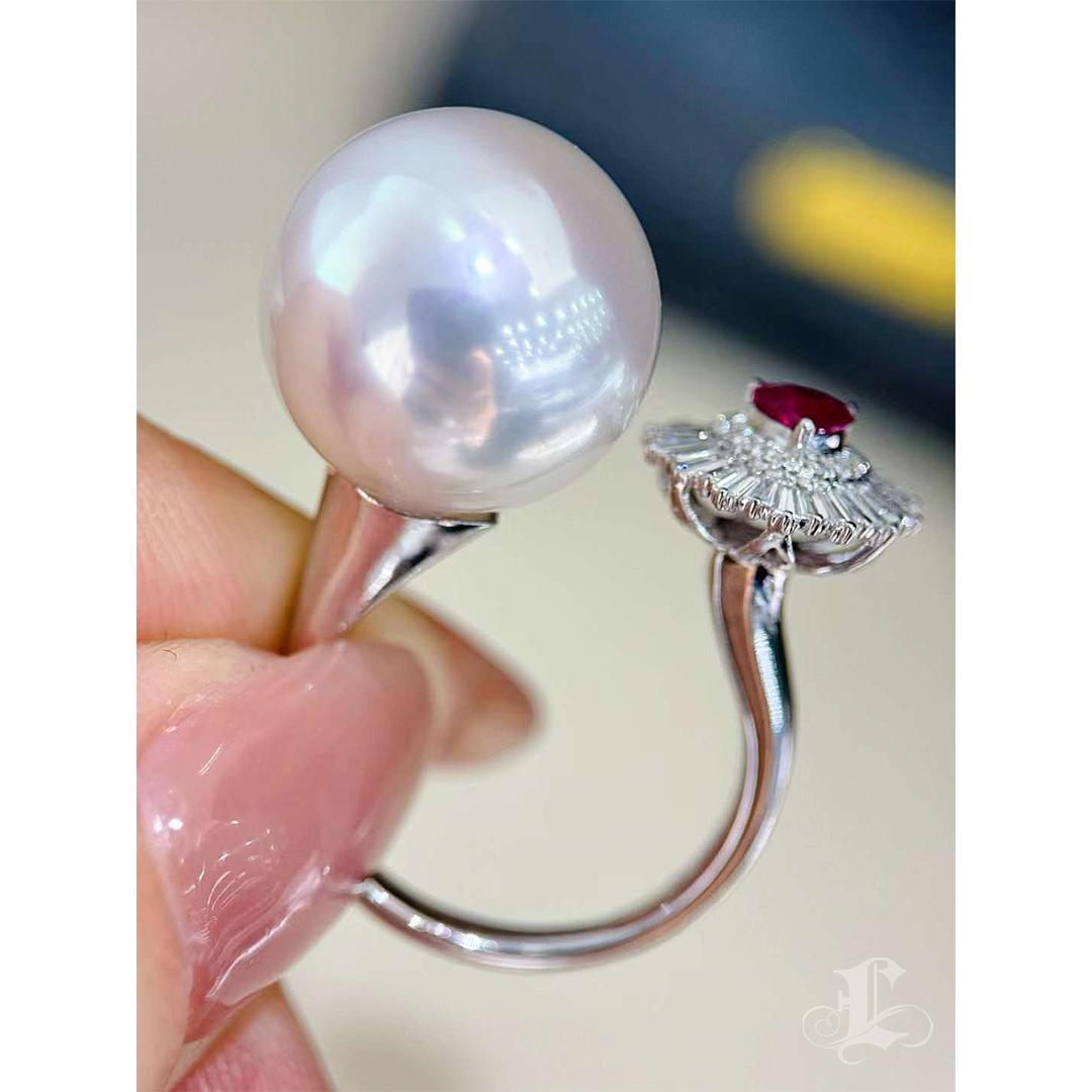 【Crown Radiance】Crown of Heart Aurora South Sea Pearl Ring For Sale 1
