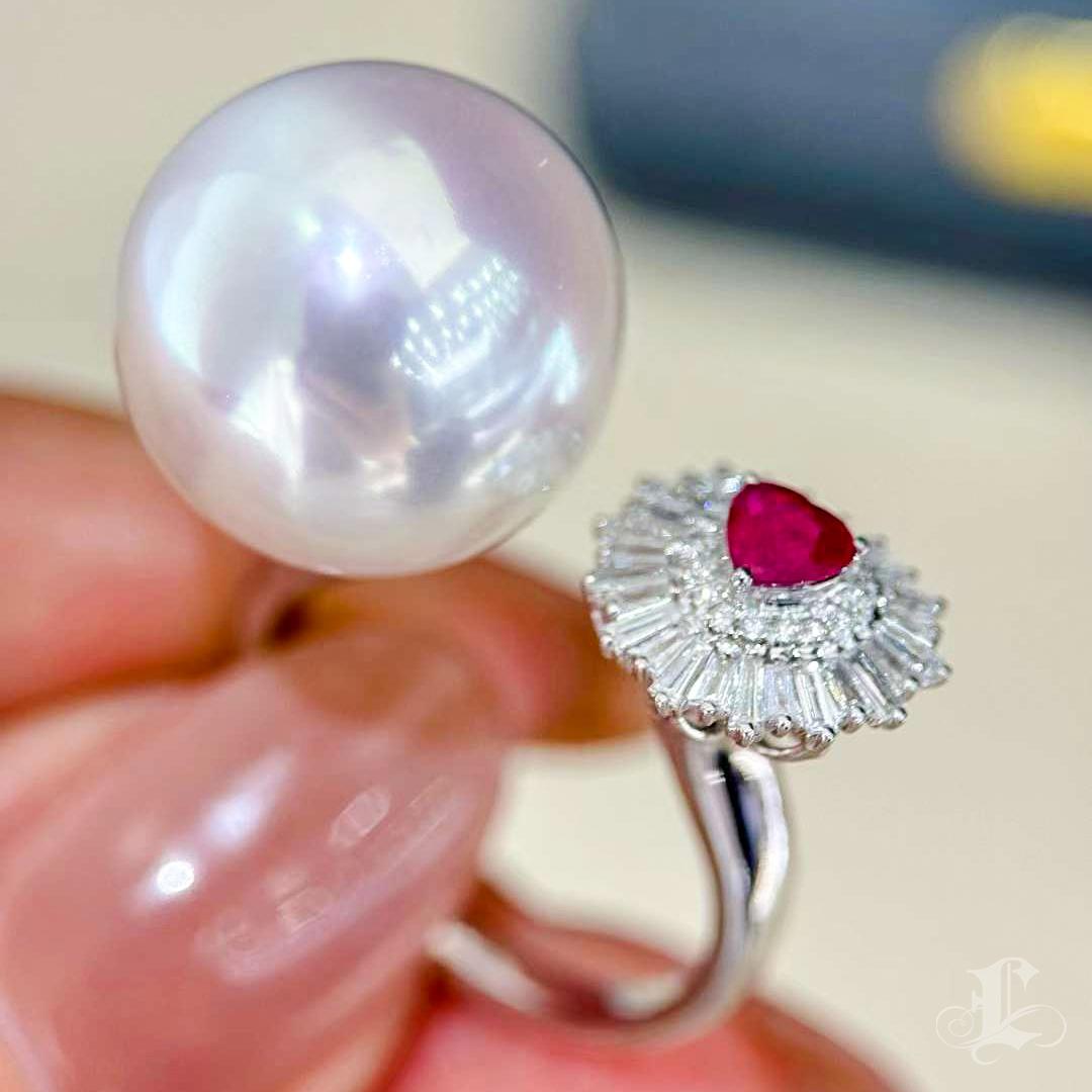 【Crown Radiance】Crown of Heart Aurora South Sea Pearl Ring For Sale 4