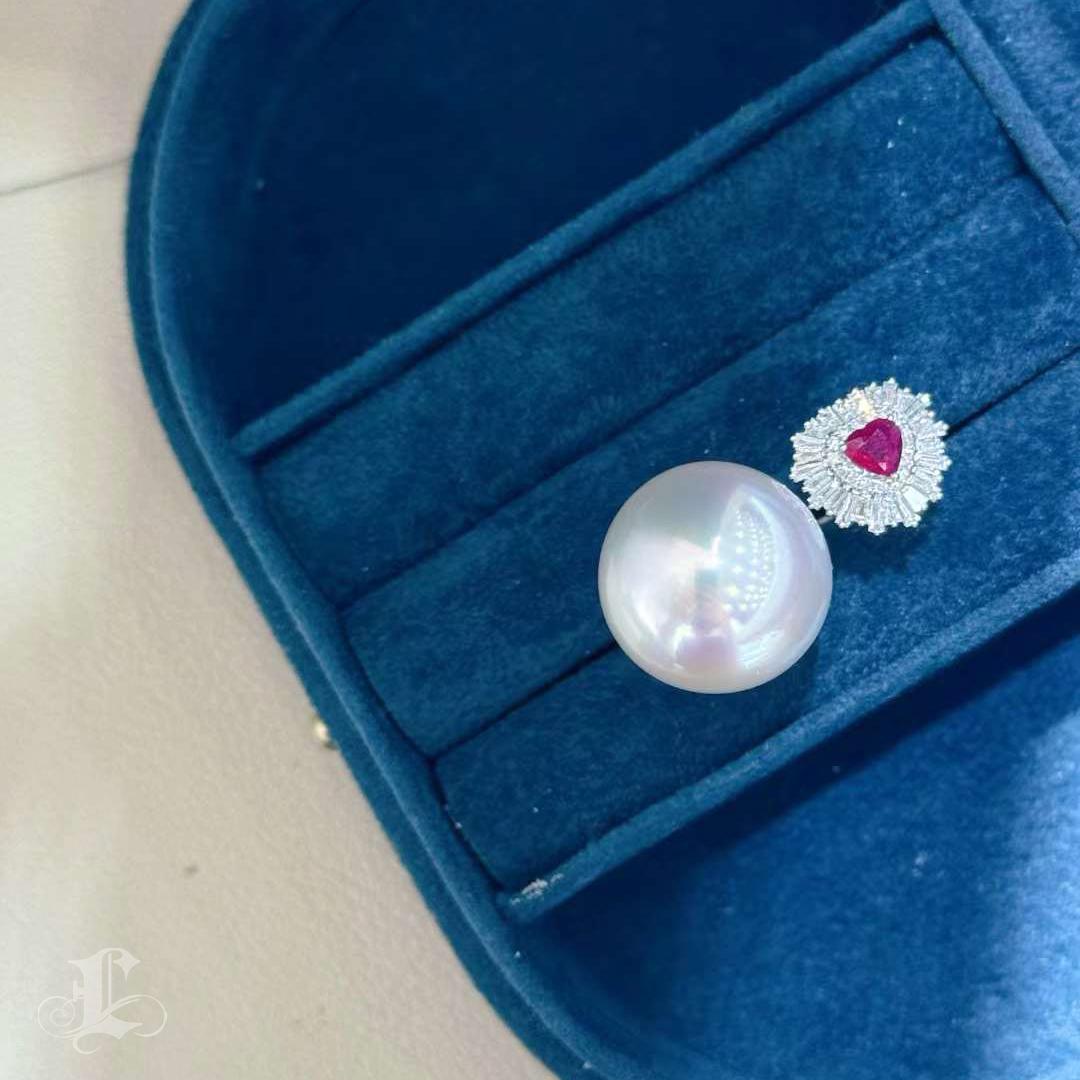 【Crown Radiance】Crown of Heart Aurora South Sea Pearl Ring For Sale 5