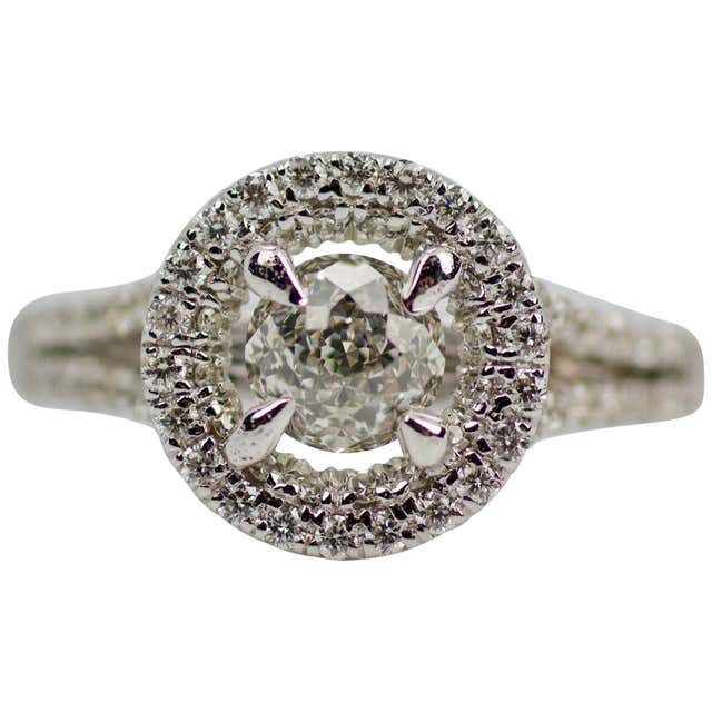 14 Karat White Gold Crown of Light Diamond Engagement Ring For Sale at ...