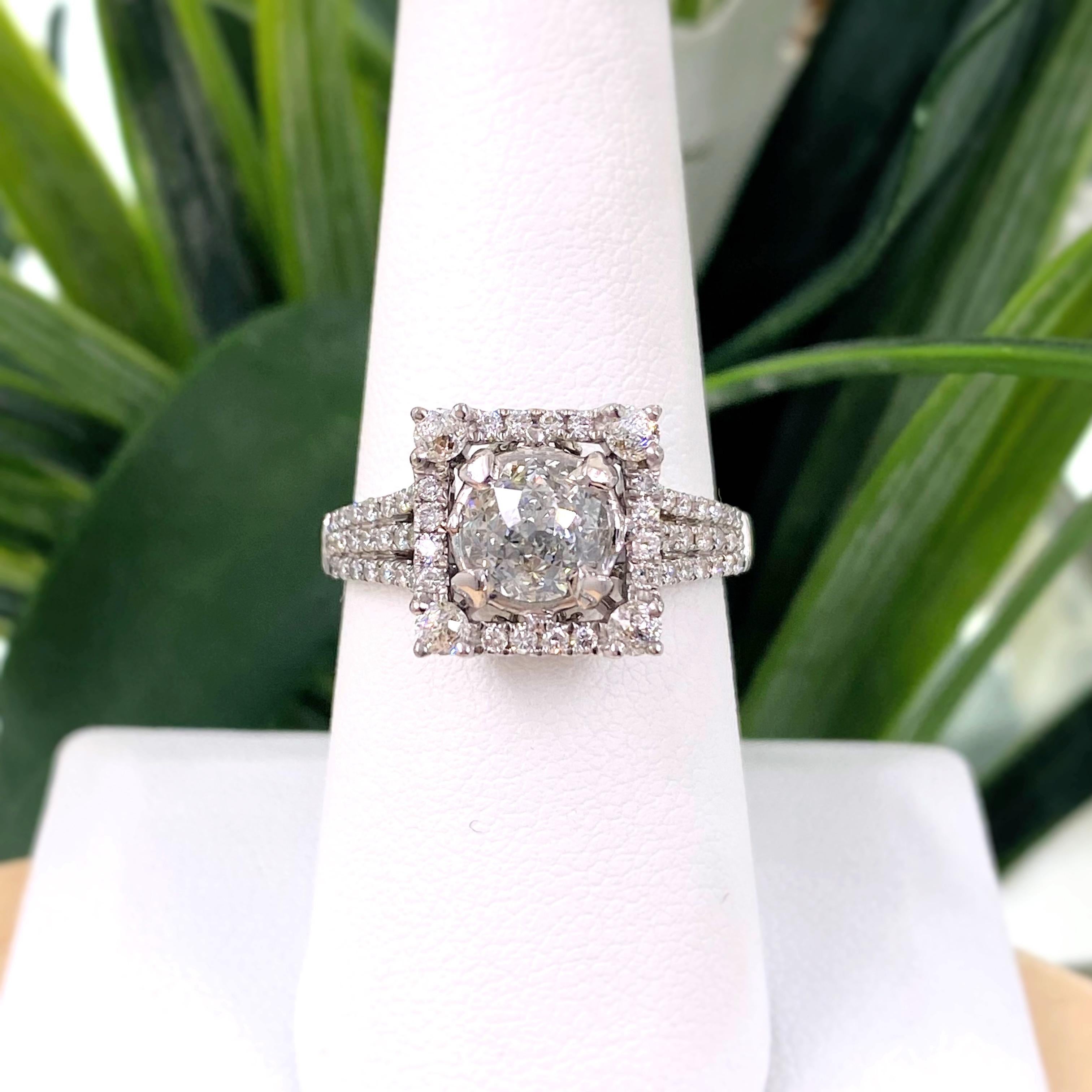 Crown of Light Diamond 1.86 Tcw Engagement Ring 14kt White Gold 2