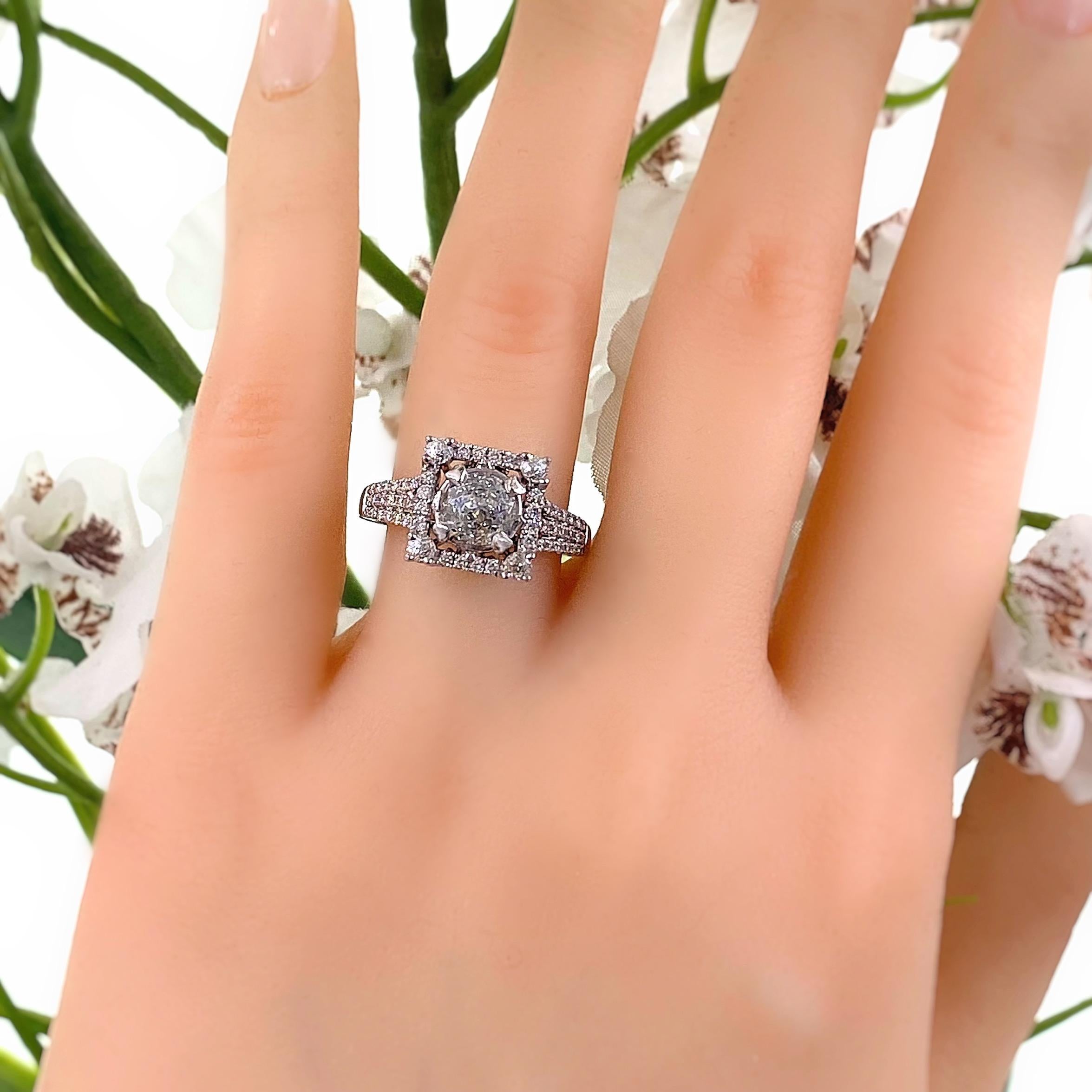 Crown of Light Diamond 1.86 Tcw Engagement Ring 14kt White Gold 3