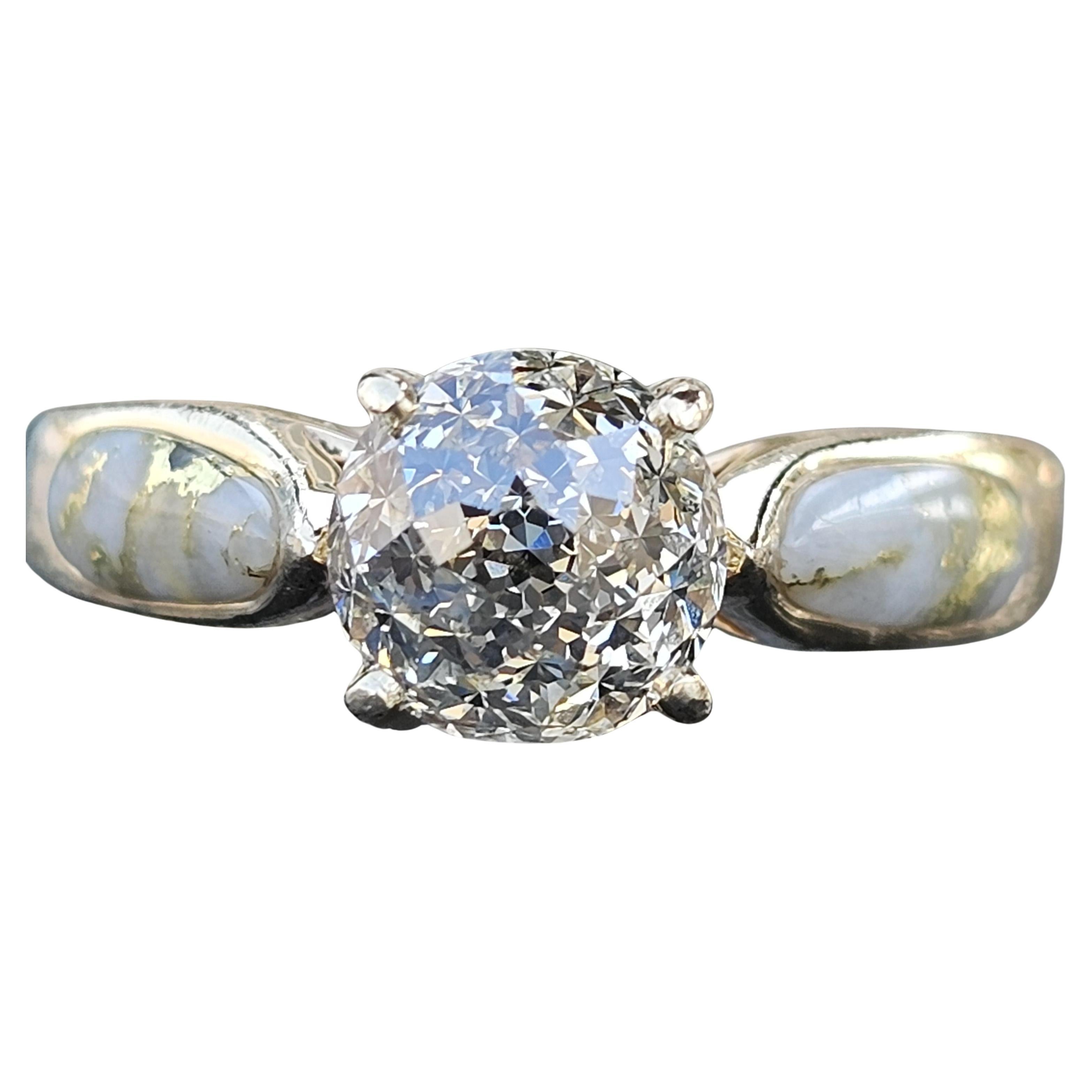 Crown of Light Diamond 2.03ct Engagement Ring Kabana Gold in Quartz 14k sz 8