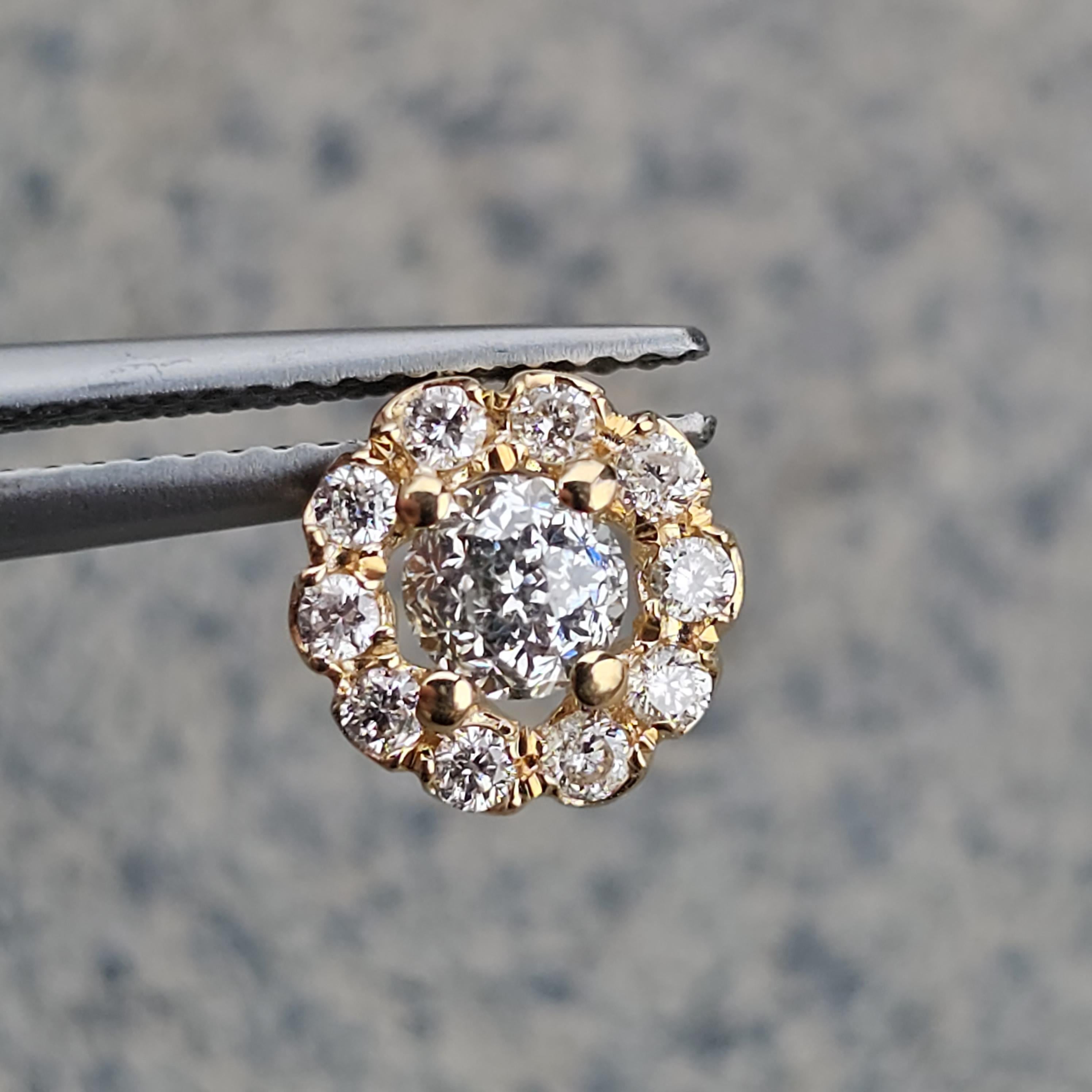 Ce pendentif à breloques de la Couronne de lumière est un ajout magnifique à toute collection de bijoux. Réalisée en or jaune 14k, cette pièce présente un éblouissant arrangement de diamants blancs, créant un captivant motif floral.

Plus