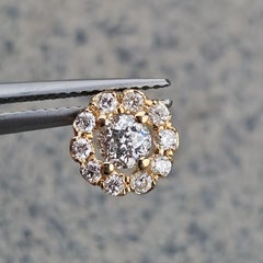 Colgante de Diamantes Crown of Light .34ct Centro .17ct Lados Halo Oro Amarillo 14k