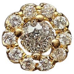 Crown of Light Diamond Pendant .34ct Center .17ct Sides Halo 14k Yellow Gold