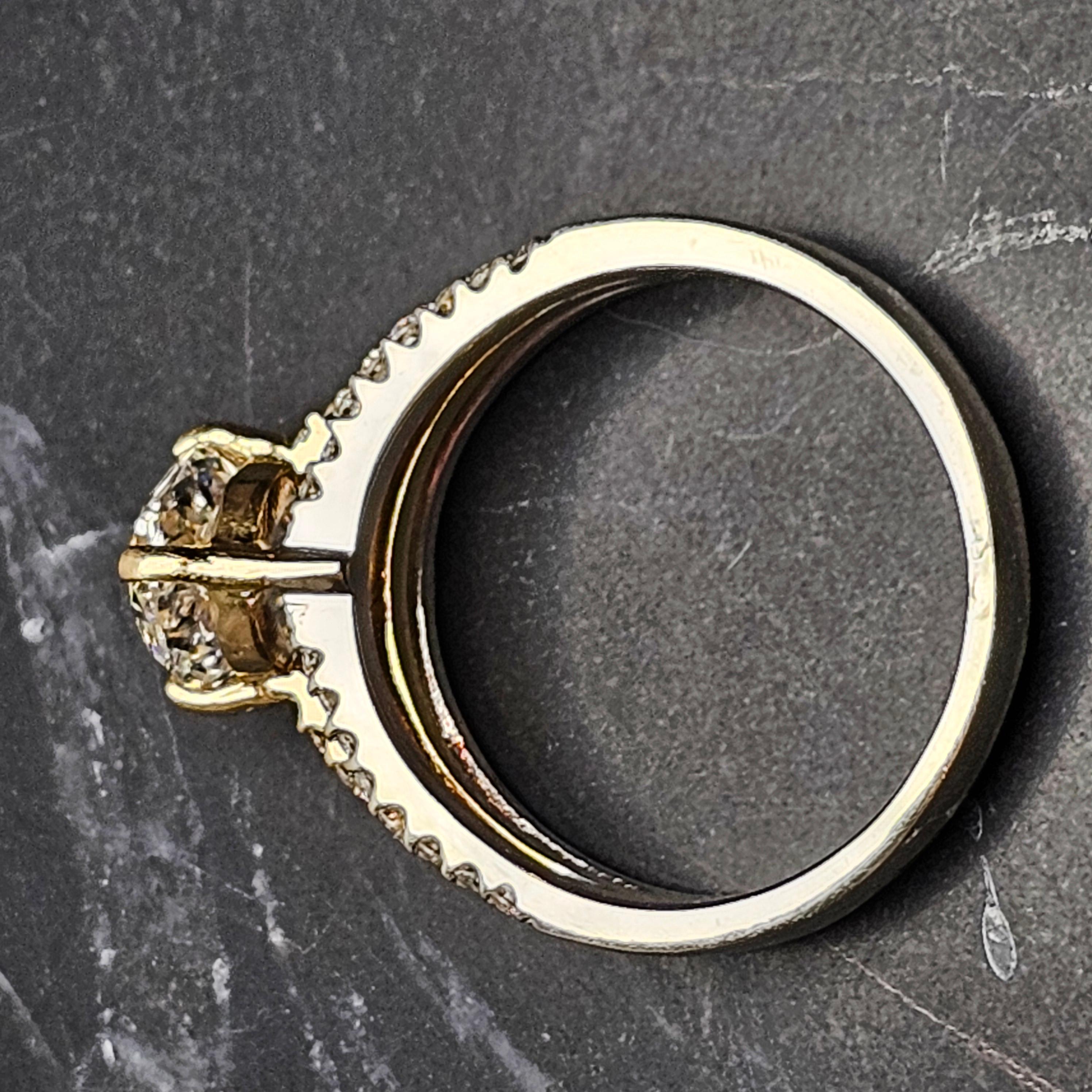Crown Of Light Engagement Ring GIA 2.37 F SI1 14k White Yellow Gold Sz 9 For Sale 4
