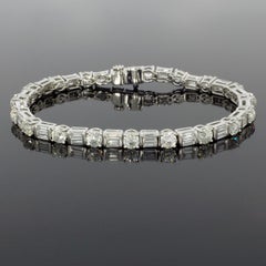 Crown of Light Platinum 10.84 Carat Fantasy Cut Diamond Tennis Bracelets