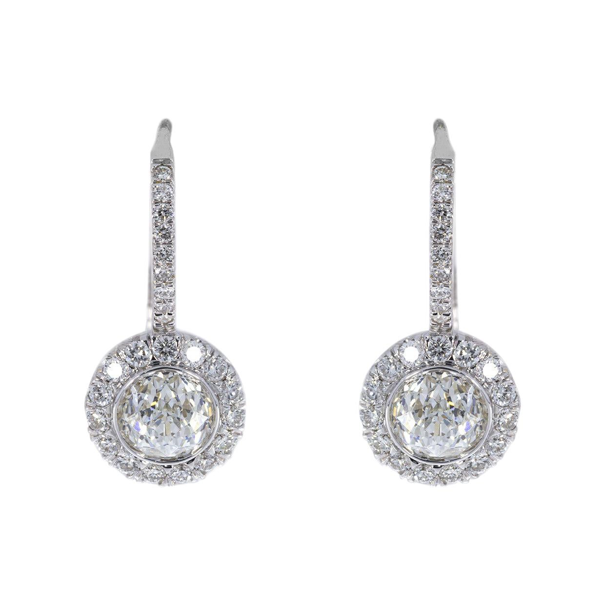 Crown of Light White Gold 2.75 Carat Specialty Diamond Drop/Dangle Earrings