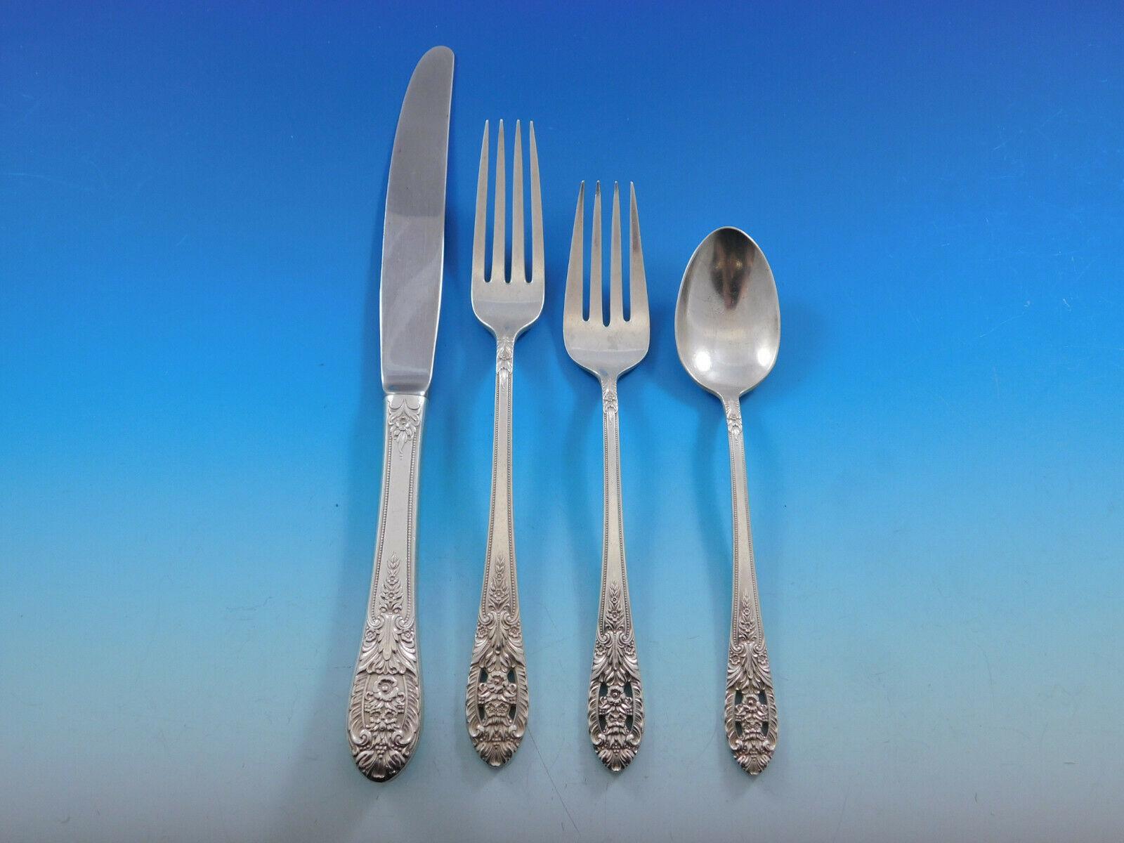 Crown Princess by International Sterling Silver Flatware Set Service, 52 Pieces In Excellent Condition For Sale In Big Bend, WI