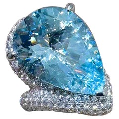 Crown Radiance-GUILD Zertifizierter 9,82ct Santa Maria Aquamarin 2,22ct Diamantring