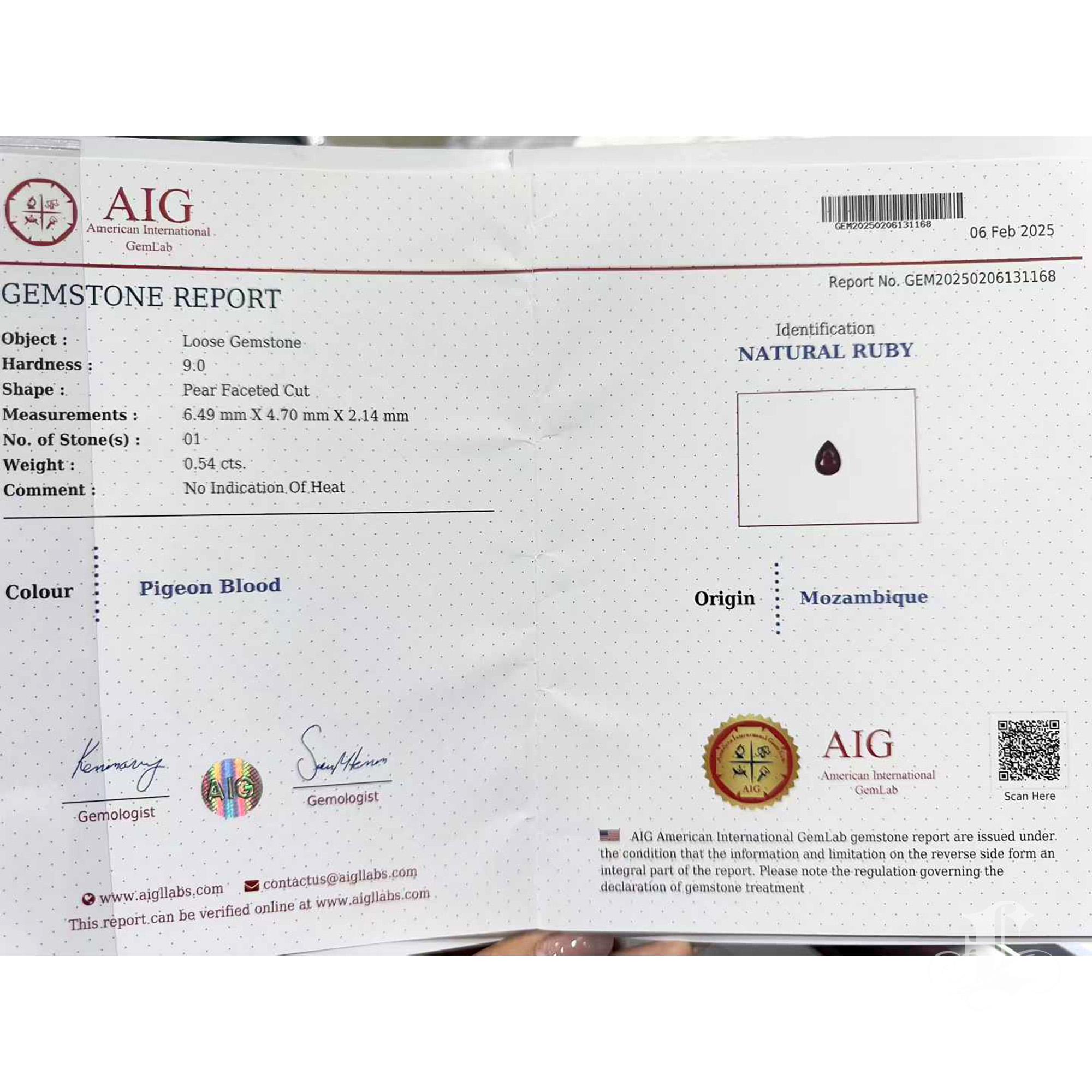 【Crown Radiance】AIG Certified No-Heat Pigeon Blood Ruby South Sea Pearl Pendanet For Sale 5