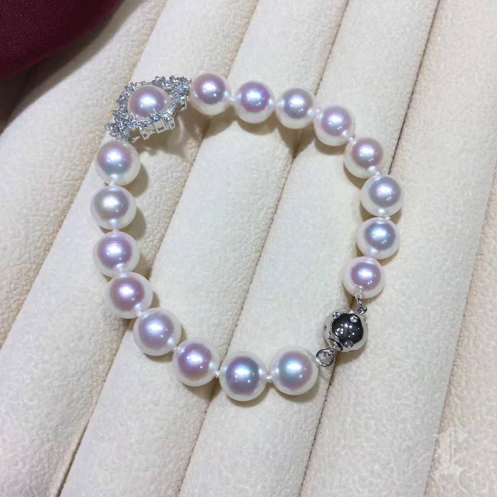 Crown Radiance】Aurora Akoya Perle Diamant-Armband im Angebot 3