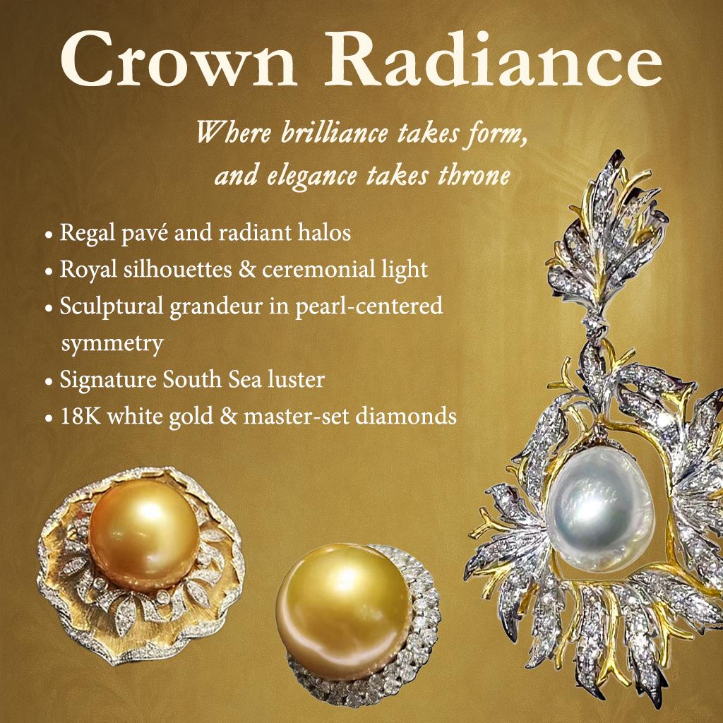 Cette magnifique bague de déclaration est une véritable œuvre d'art, inspirée par l'éclat des feux d'artifice. En son cœur se trouve une perle de Tahiti de 16 à 17 mm, d'une grande brillance et d'une beauté profonde et naturelle. Bien qu'elle ne