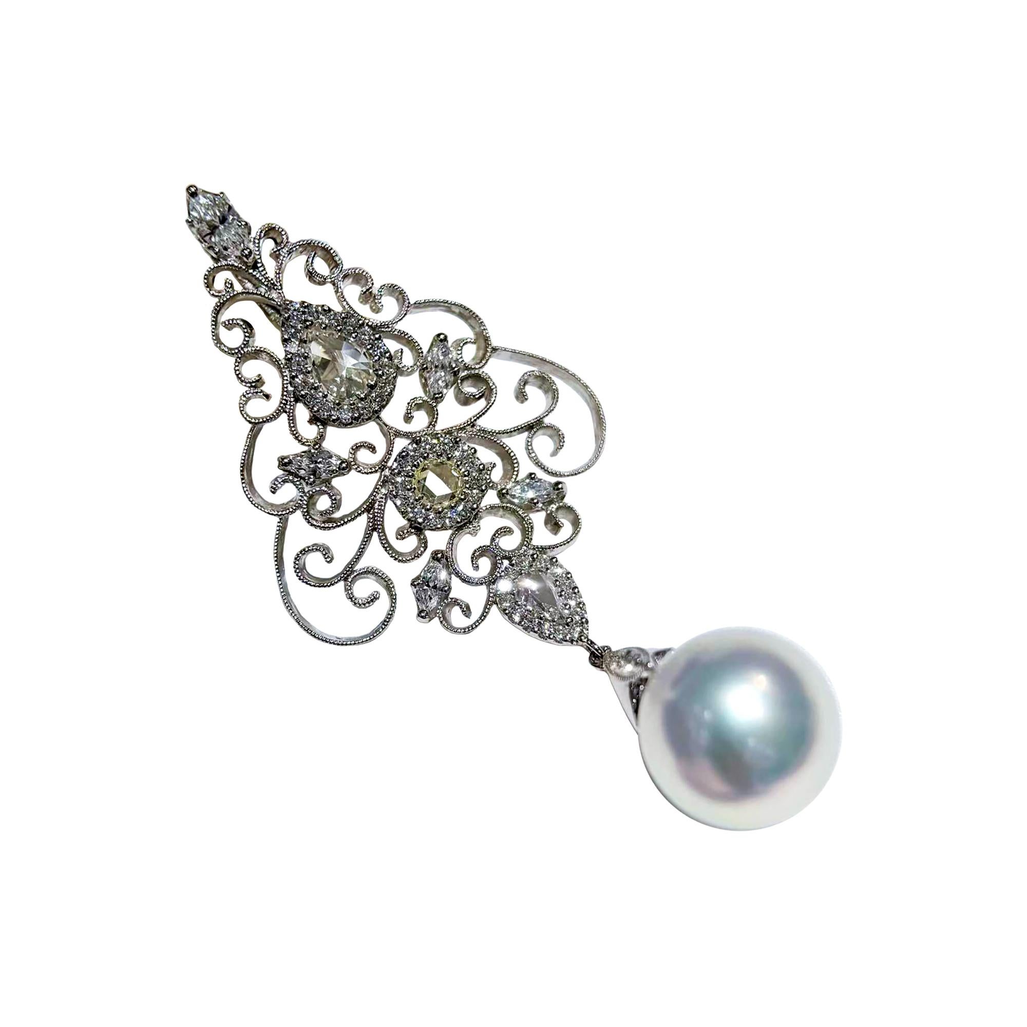 【Crown Radiance】Aurora South Sea Pearl Diamond Grand Pendant