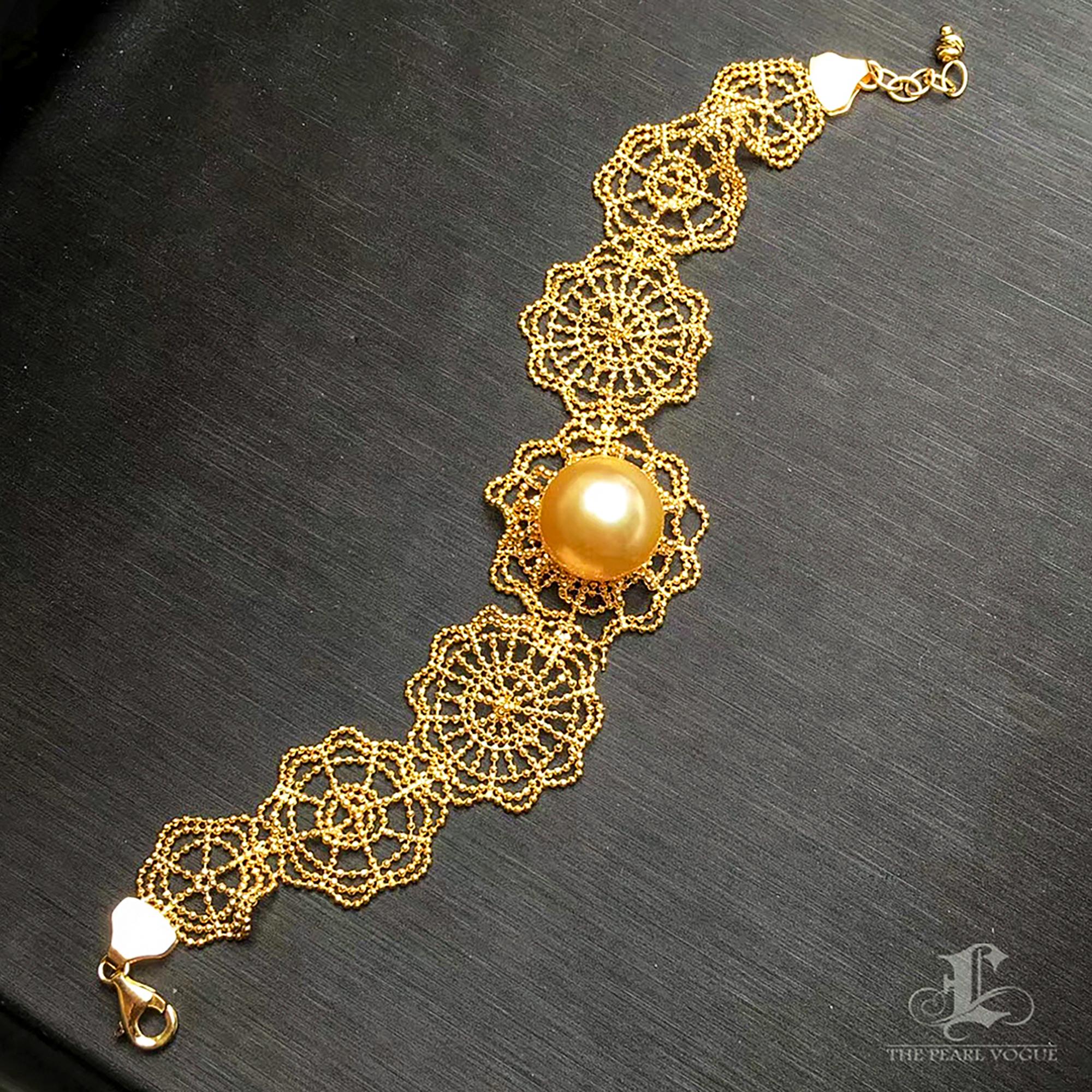 【Crown Radiance】Aurora Weave Südsee Perlenarmband im Zustand „Neu“ im Angebot in New York, NY