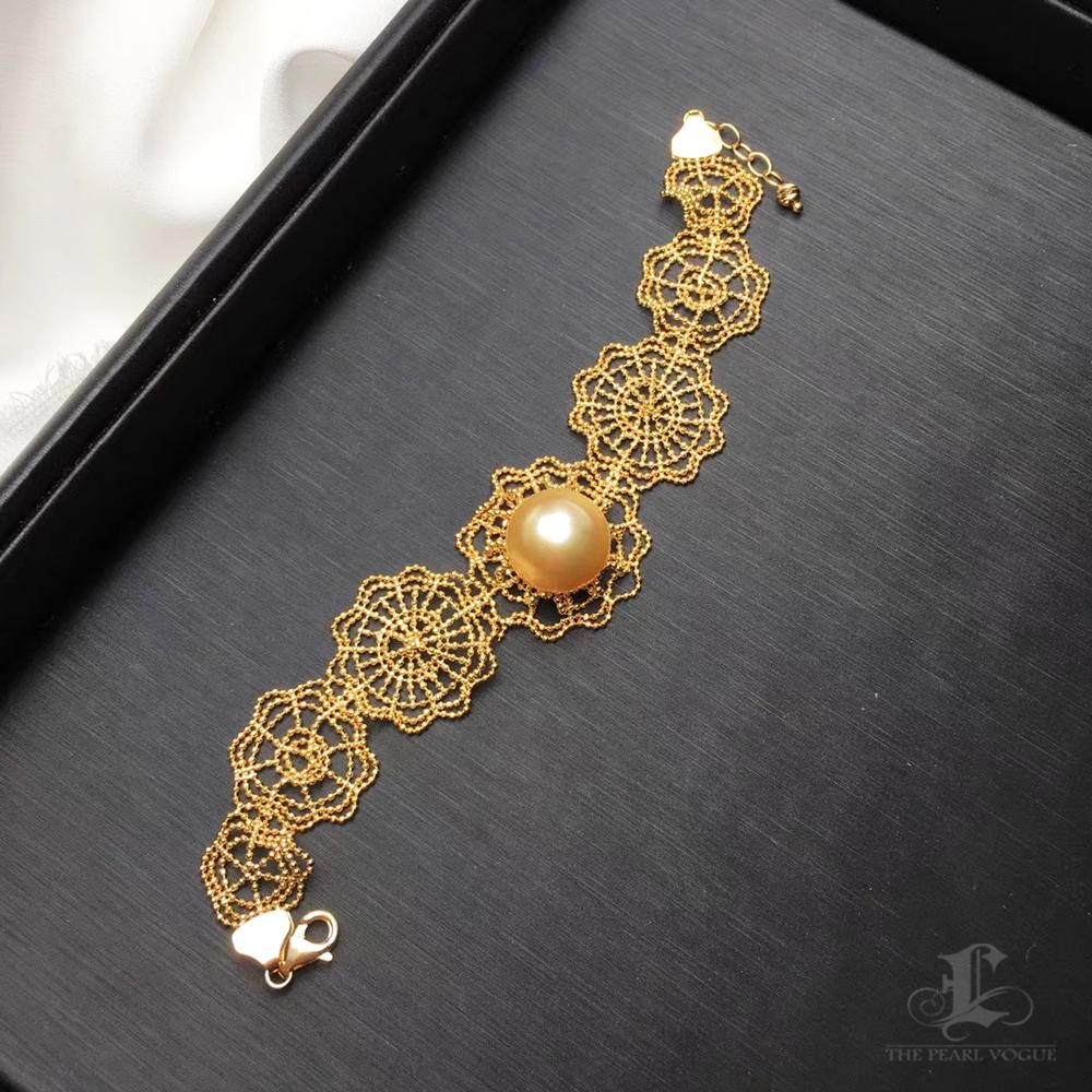 【Crown Radiance】Aurora Weave Südsee Perlenarmband im Angebot 3