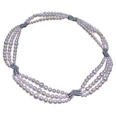 Collana a tre fili di perle Akoya Baby