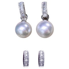 Orecchini di diamanti con perle dei mari del sud Aurora