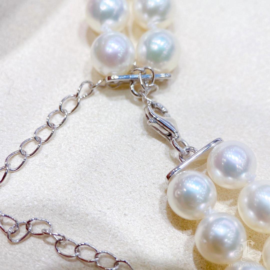 Corona Radiosa】Collana di perle Akoya a più fili con chiusura a diamante in vendita 5