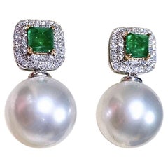 【Corona Resplandor】Corona Esmeralda Aurora Mar del Sur Diamantes Pendientes