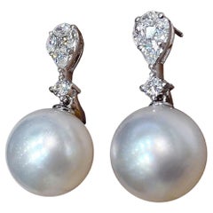 【Crown Radiance】Ever After South Sea Pearl and Brilliant Diamond Bridal Earrings