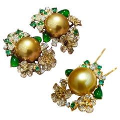 【Crown Radiance】Imperial Blossom South Sea Pearl & A Jadeite Jewelry Set