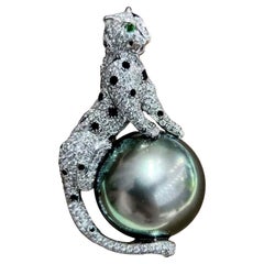 【Crown Radiance】Leopard Diamond Aurora Tahitian Pearl Statement Pendant
