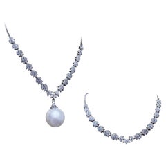 Collana di perle dei mari del sud e diamanti convertibile a Y Lumière