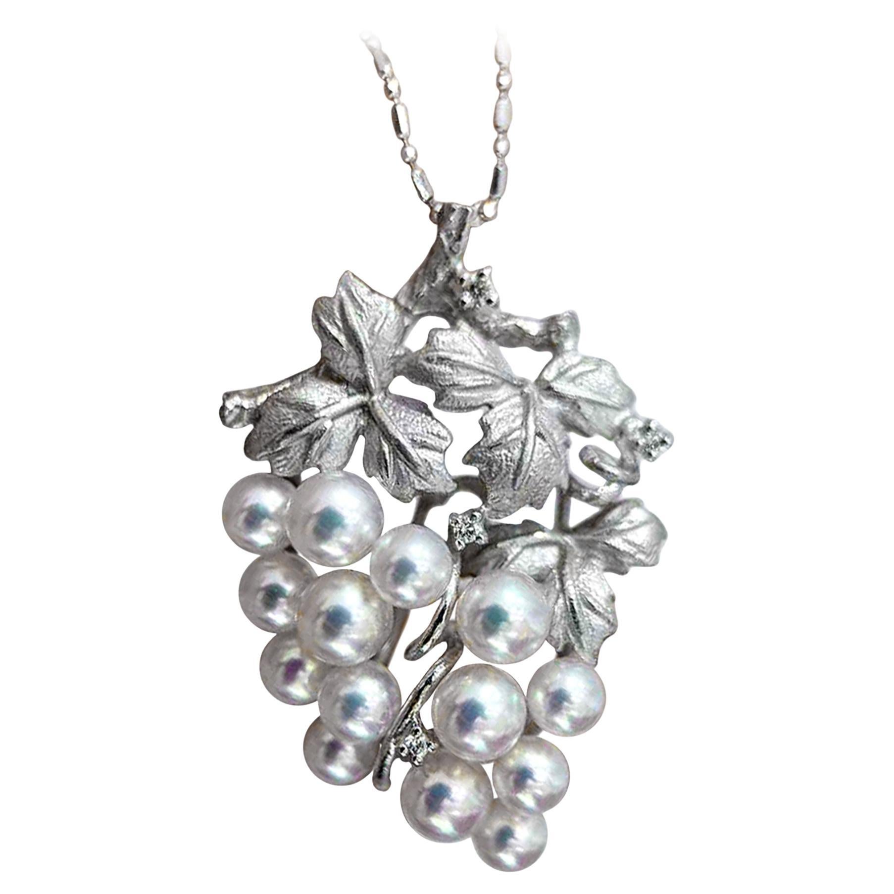 【Crown Radiance】One-of-a-Kind Baby Akoya Pearl Grape Cluster Pendant Necklace