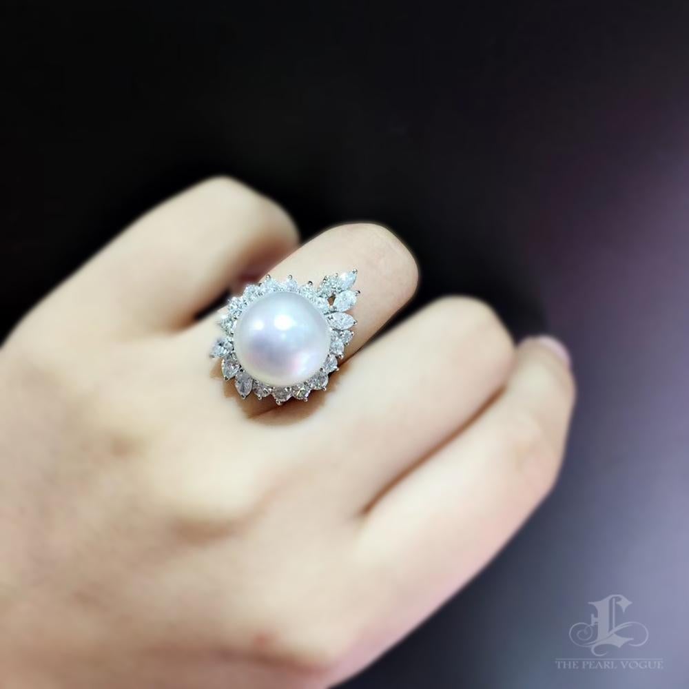 【Crown Radiance】Papillon Embrace Südsee Perlen Ring (Ungeschliffen) im Angebot