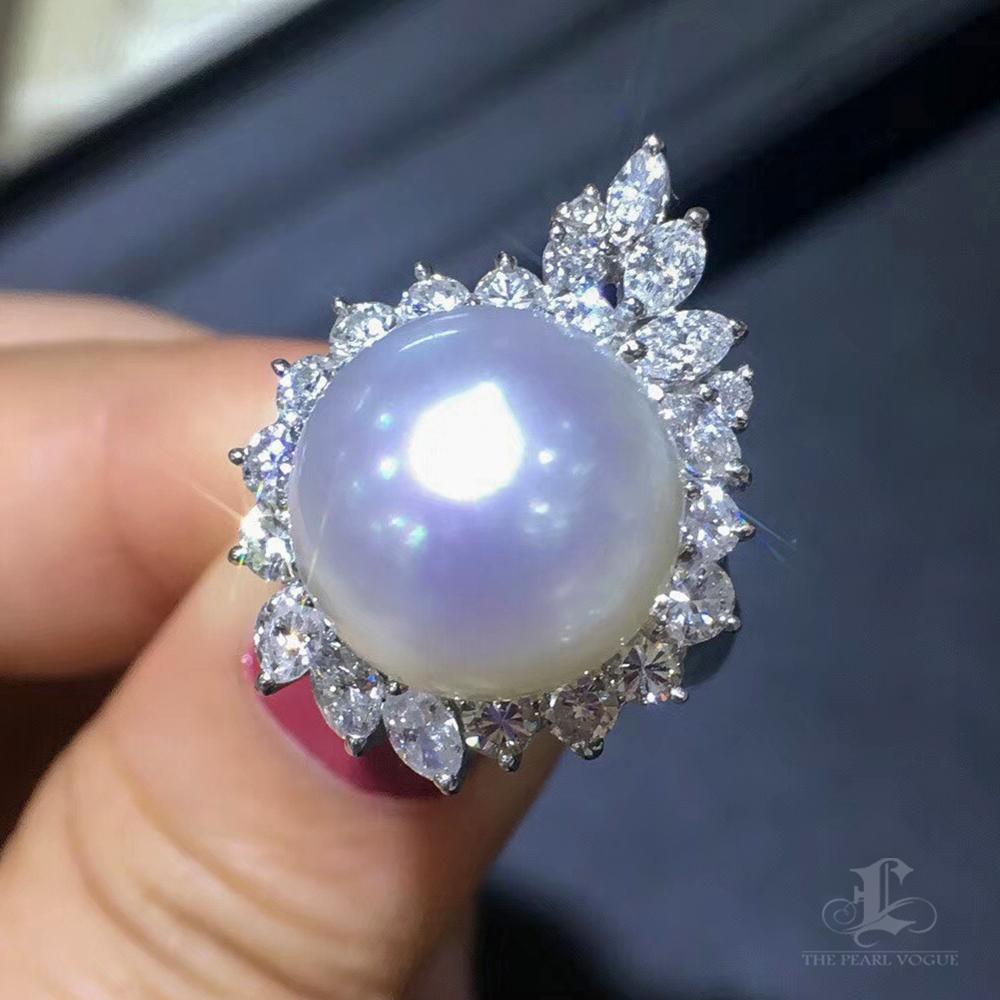 【Crown Radiance】Papillon Embrace Südsee Perlen Ring Damen im Angebot