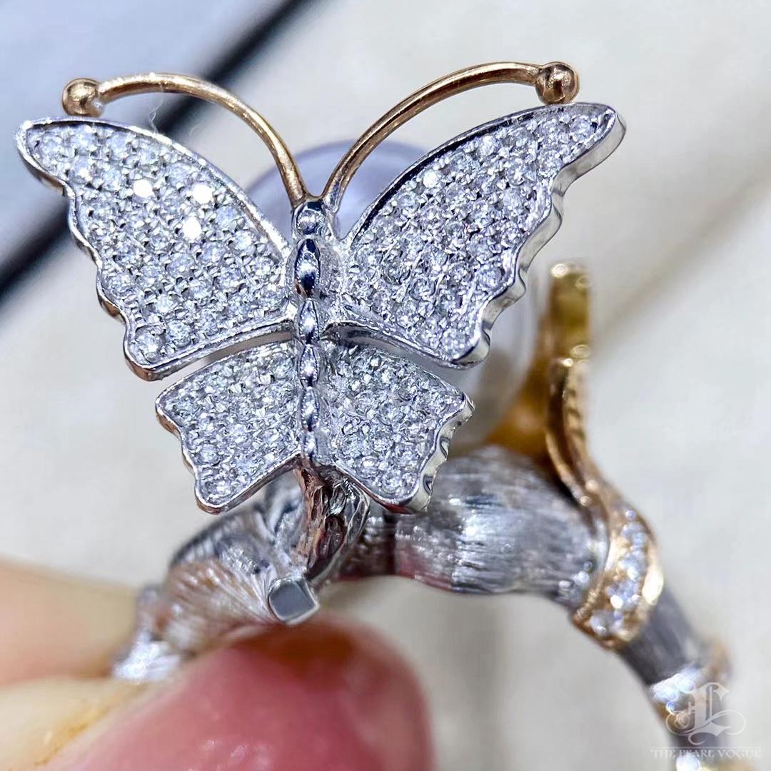 【Crown Radiance】Papillon Embrace Südsee Perlen Ring im Angebot 2