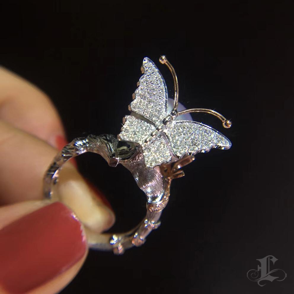 【Crown Radiance】Papillon Embrace Südsee Perlen Ring im Angebot 3