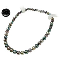 【Crown Radiance】PEPCA GRANPEARL Certified Tahitian Pearl Necklace with Multicolo