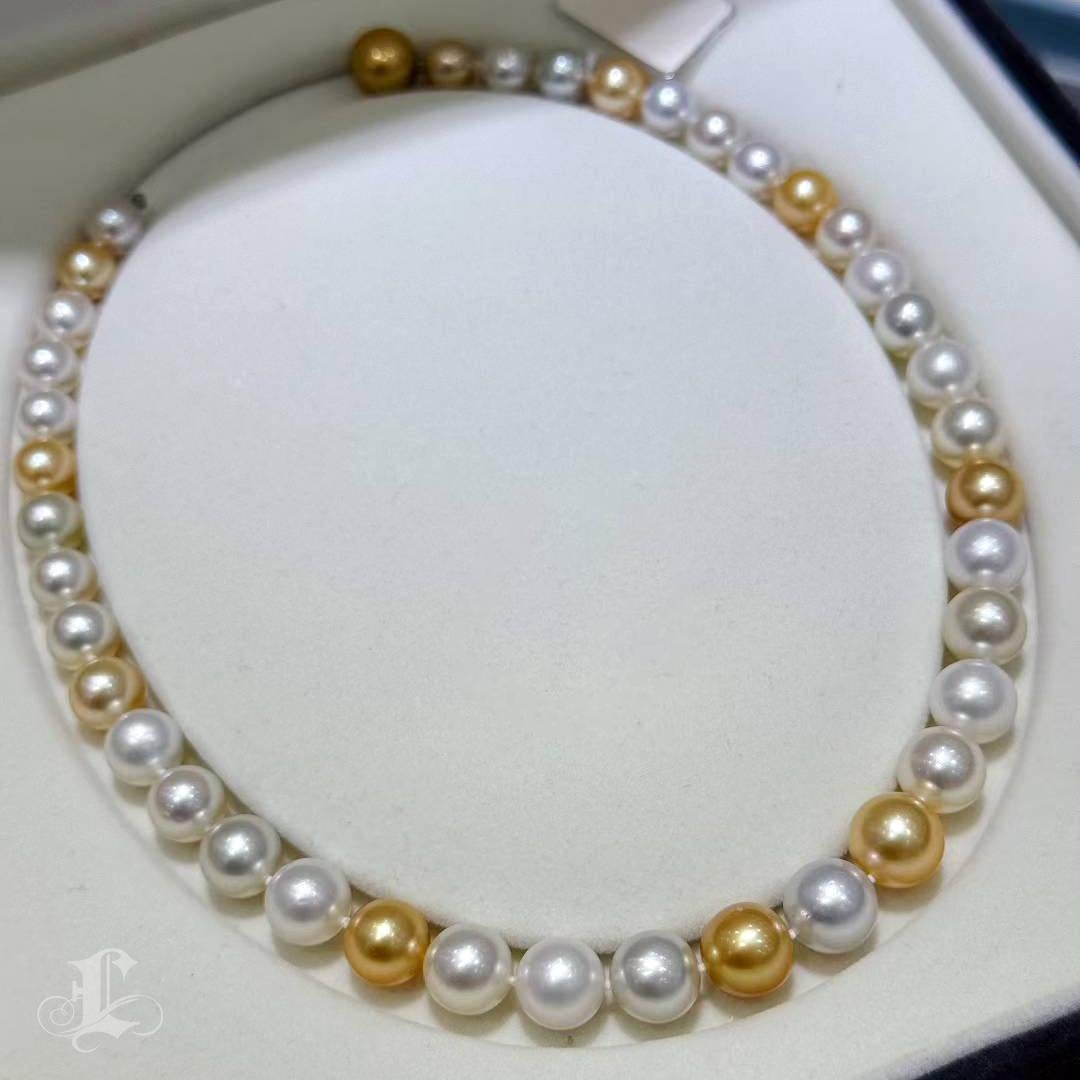 【Crown Radiance】PSL Collier de perles des mers du sud certifiées Aurora en blanc et doré en vente 5