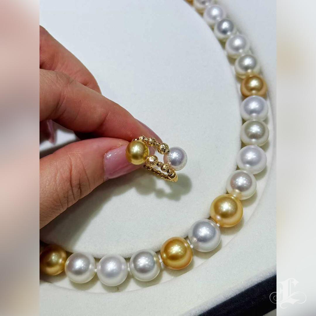 【Crown Radiance】PSL Collier de perles des mers du sud certifiées Aurora en blanc et doré en vente 6