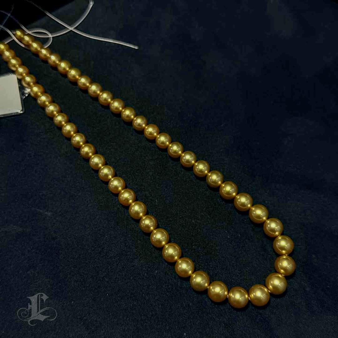 Corona Radiosa】 Collana di perle dorate dei mari del sud certificate Imperial Glow in vendita 4