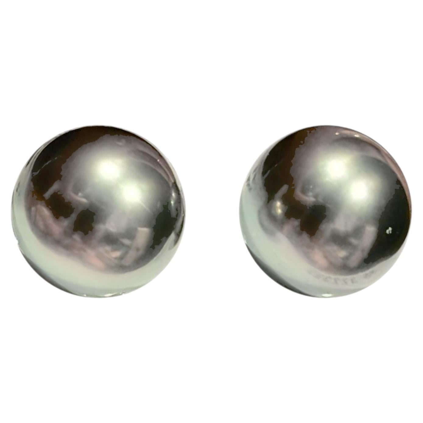 【Crown Radiance】PSL Certified Peacock Aurora Tahitian Loose Pearl Pair For Sale