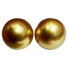 【Crown Radiance】PSL Certified Supreme Gold 10.4mm South Sea Pearl Pair