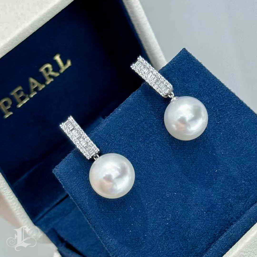 【Crown Radiance】PSL Venus-Certified South Sea Pearl & Diamond Earrings in vendita 2