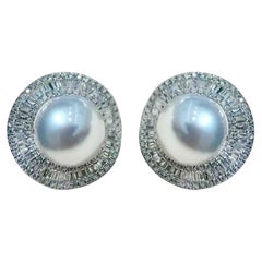 【Crown Radiance】Radiant Halo Aurora South Sea Pearl Diamond Earrings
