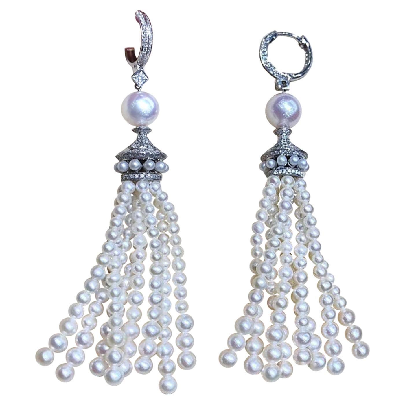 The Royal Diamond - Orecchini con perle di acqua dolce e diamanti