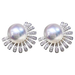 【Crown Radiance】Boucles d'oreilles cocktail en perles des mers du Sud Aurora ensoleillées
