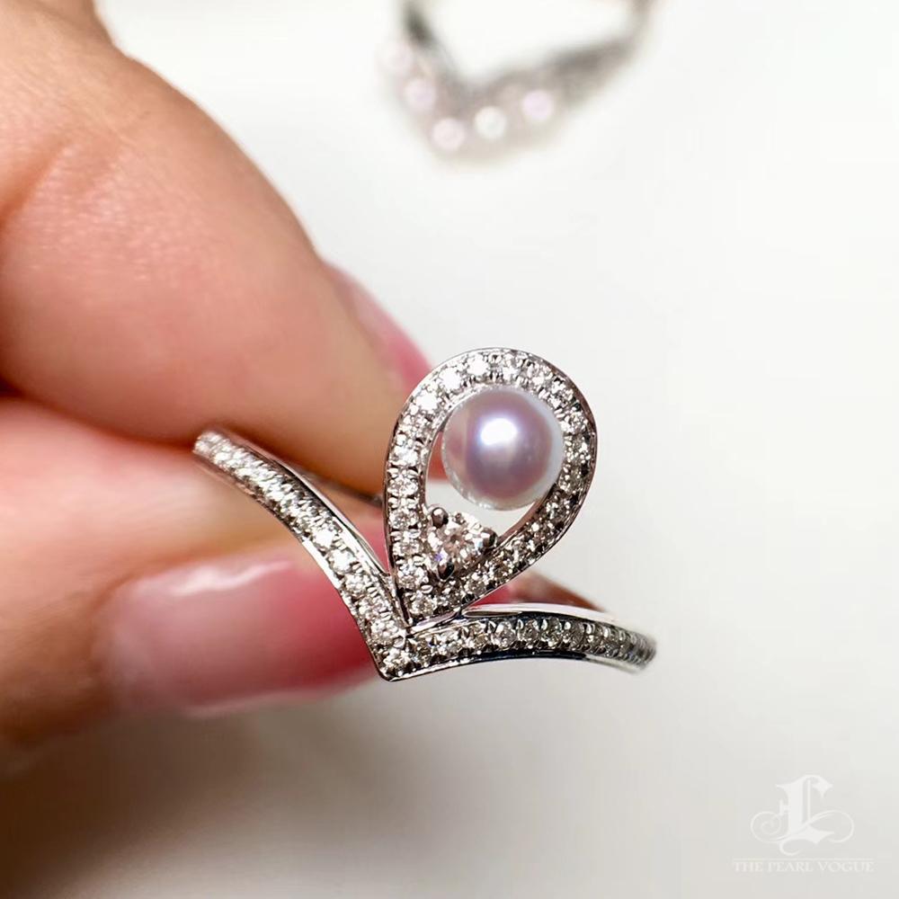Anello impilabile con perle Akoya e diamanti trasformabili in vendita 3
