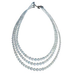 【Crown Radiance】Triple-Strand Aurora Akoya Pearl Princess Necklace